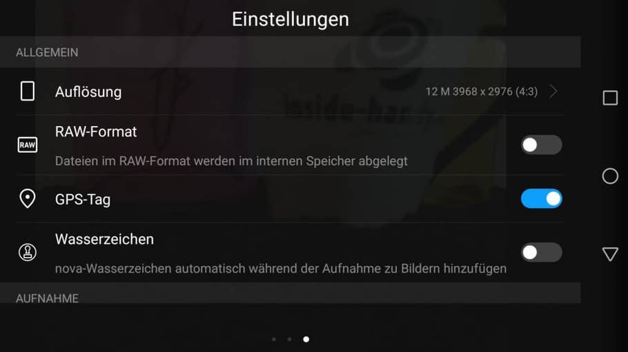 Die Kamera-App des Huawei Nova 2