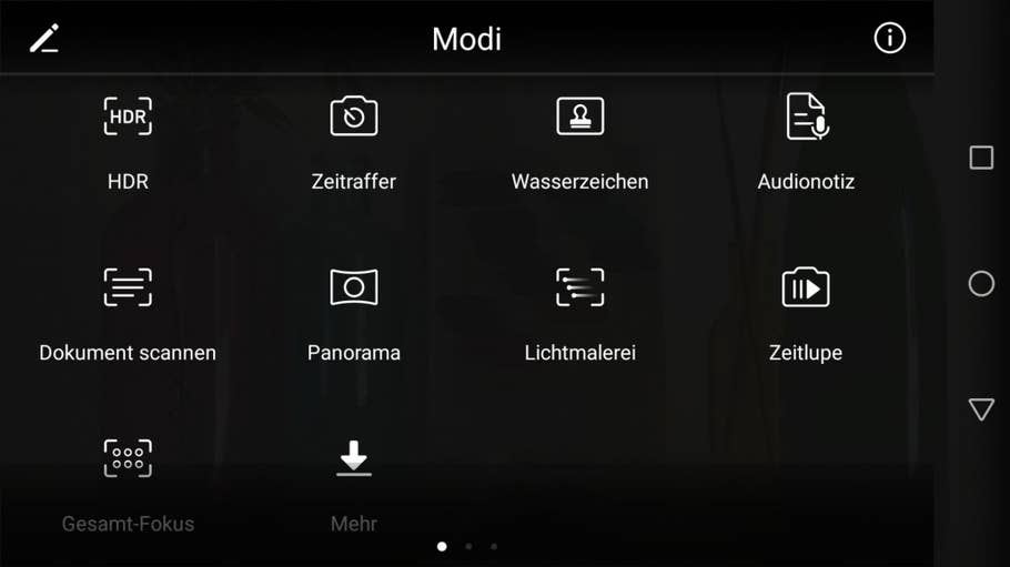 Die Kamera-App des Huawei P8 Lite (2017)