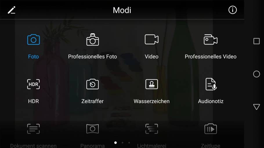 Die Kamera-App des Huawei P8 Lite (2017)