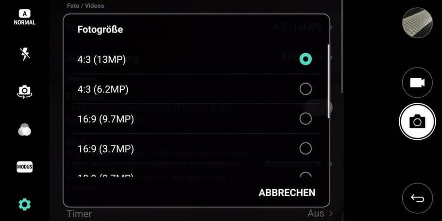 Die Kamera-App des LG G6