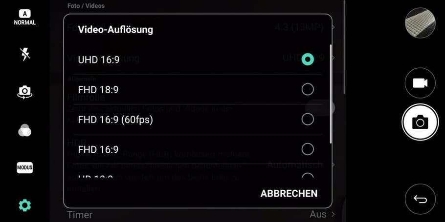 Die Kamera-App des LG G6