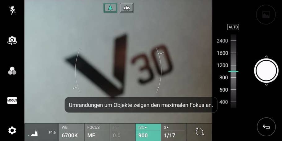 Die Kamera-App des LG V30