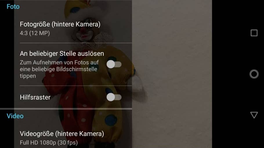 Die Kamera-App des Motorola Moto X4