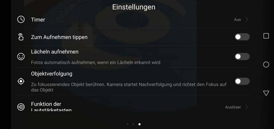 Die Kamera-App des P20 Lite