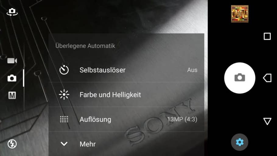 Die Kamera-App des Sony Xperia L1