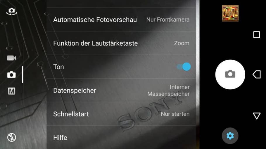 Die Kamera-App des Sony Xperia L1