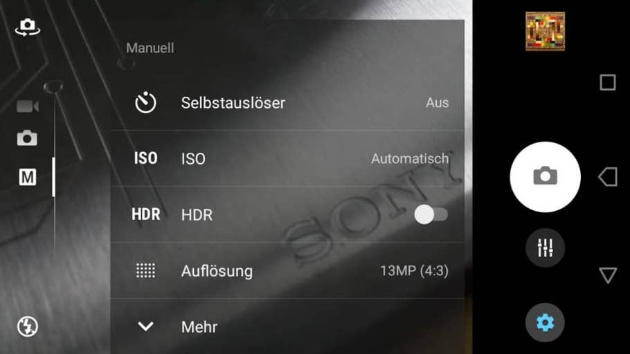 Die Kamera-App des Sony Xperia L1