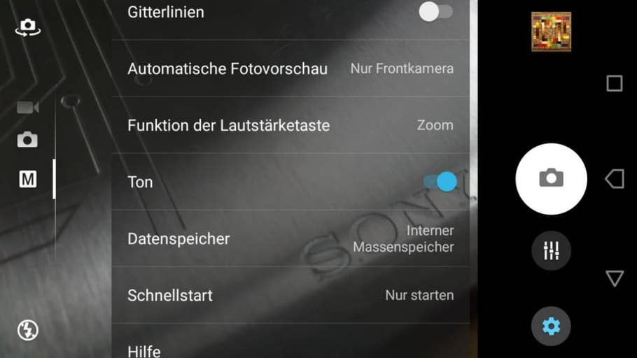 Die Kamera-App des Sony Xperia L1