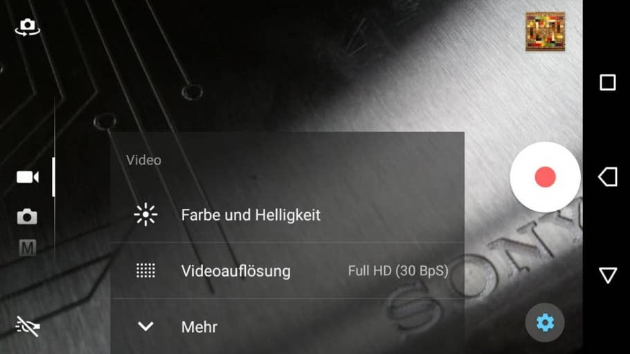 Die Kamera-App des Sony Xperia L1