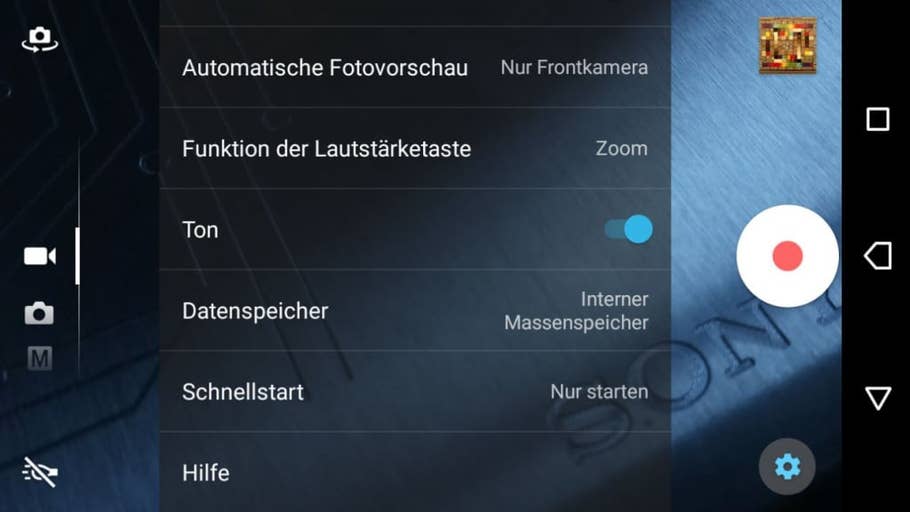 Die Kamera-App des Sony Xperia L1