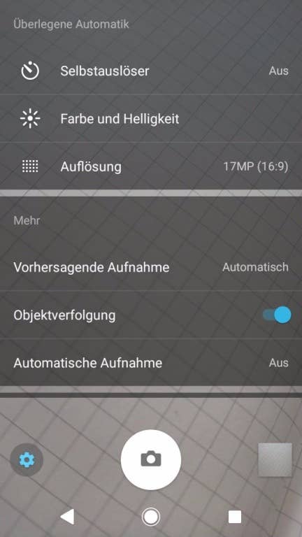 Die Kamera-App des Sony Xperia XZ1 Compact