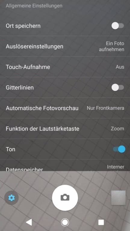 Die Kamera-App des Sony Xperia XZ1 Compact