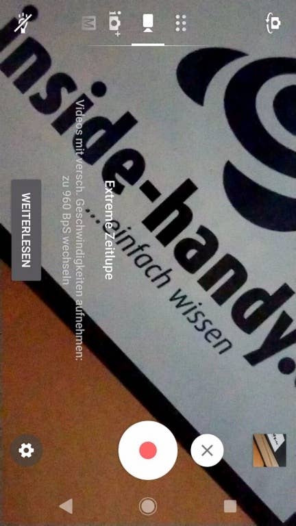 Die Kamera-App im Sony Xperia XZ1