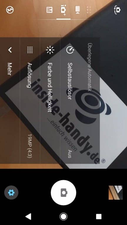Die Kamera-App im Sony Xperia XZ1