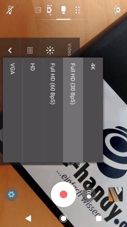 Die Kamera-App im Sony Xperia XZ1