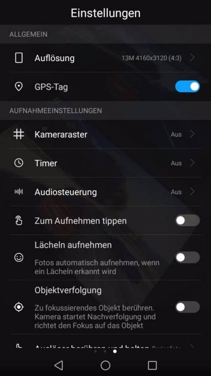 Die Kamera-Software im Honor 6C Pro