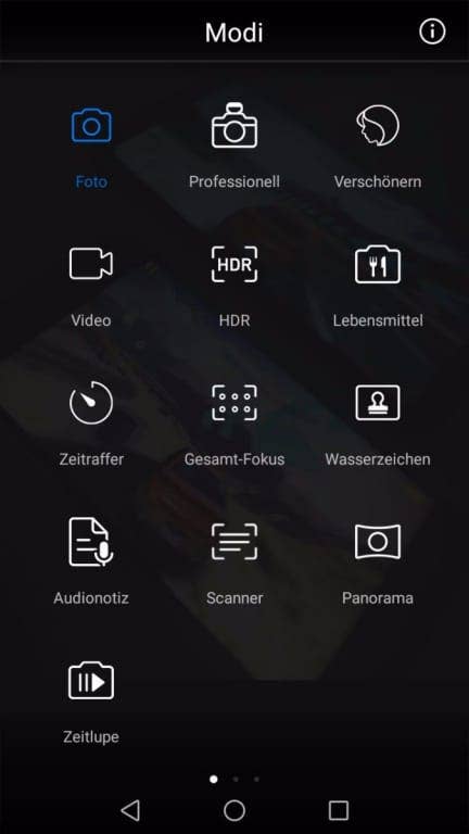 Die Kamera-Software im Honor 6C Pro