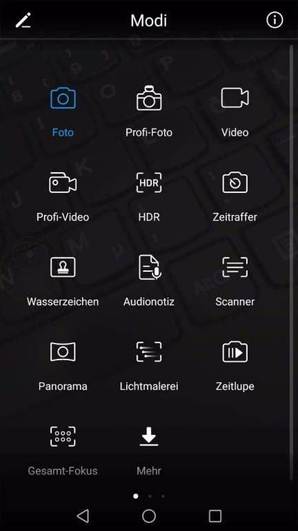 Die Kamera-Software im Huawei P10 lite