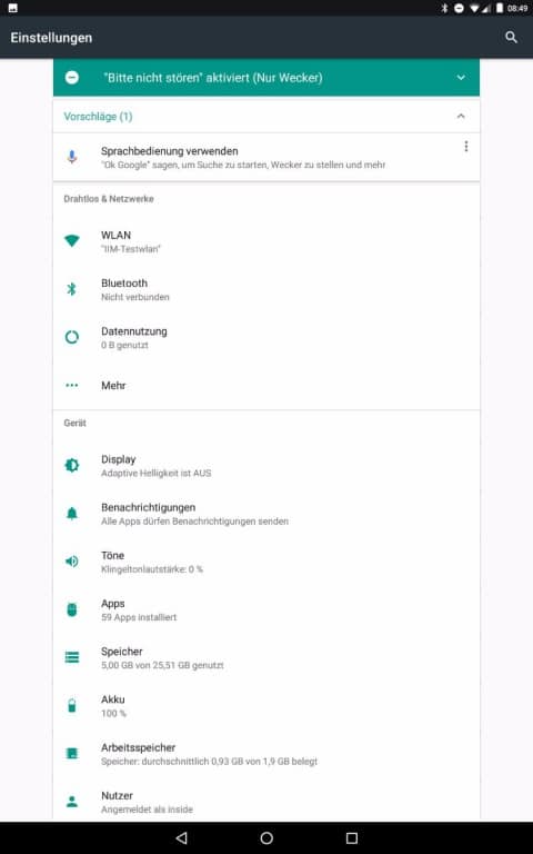 Die Menüs und Einstellungen des Medion LifeTab X10311