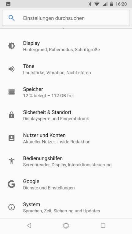 Die Menüs und Einstellungen des Nokia 8 Sirocco