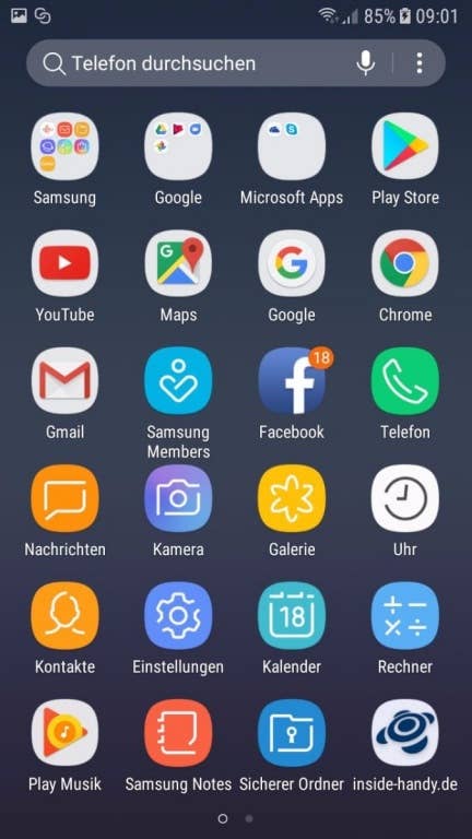 Die Menüs und Einstellungen des Samsung Galaxy J5 (2017) DUOS