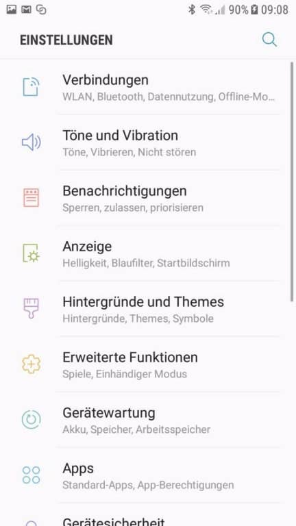 Die Menüs und Einstellungen des Samsung Galaxy J5 (2017) DUOS