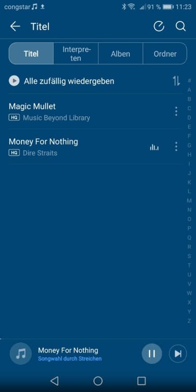 Die Musik-App des Honor 7X