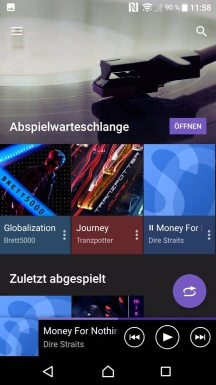 Die Musik-App des Sony Xperia L1