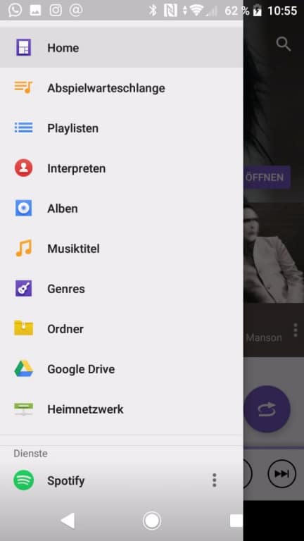 Die Musik-App des Xperia XZ1 Compact