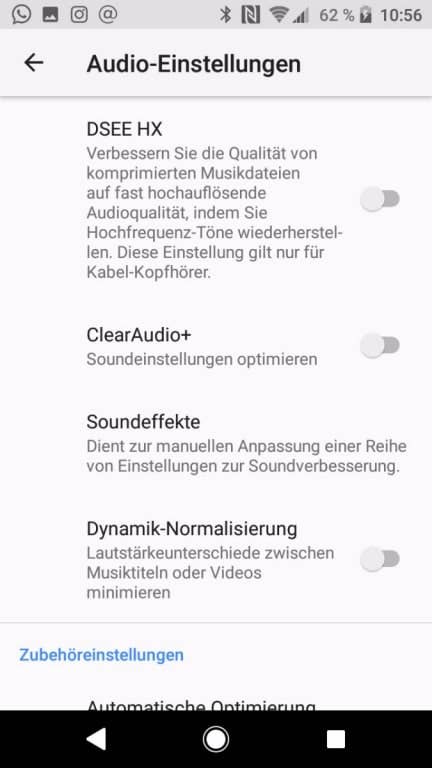 Die Musik-App des Xperia XZ1 Compact