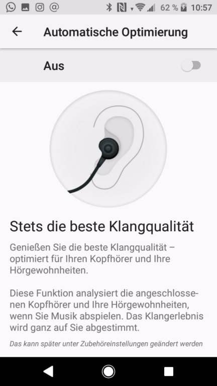 Die Musik-App des Xperia XZ1 Compact