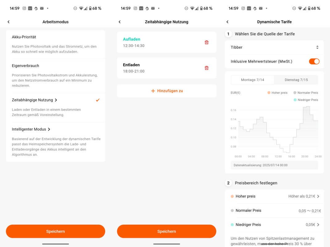 Jackery Home App Arbeitsmodi