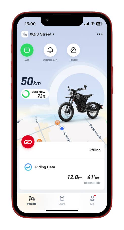 Niu XQI3 in der Niu-App