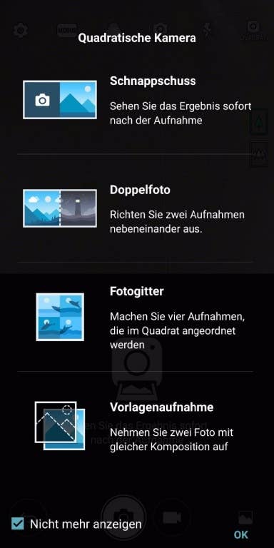 Die Quadrat-Kamera-App des LG G6