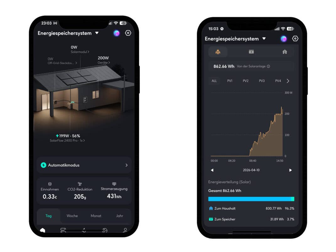 Screenshots Zendure App Übersicht 