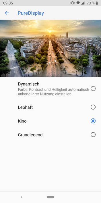 Display-Einstellungen Nokia 9 PureView