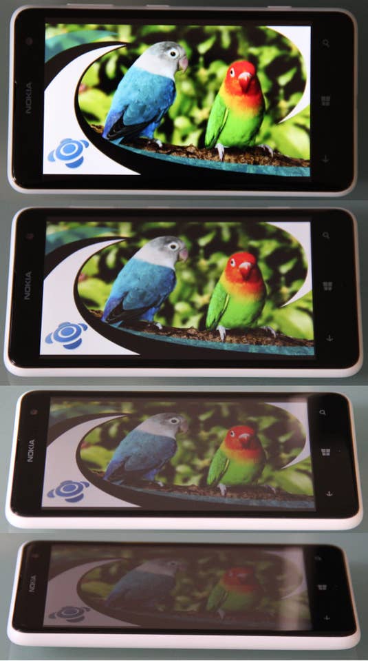 Display Winkelstabilitäts-Vergleich beim Nokia Lumia 625