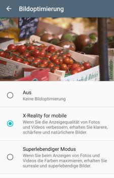 Display-Einstellungen Sony Xperia XZ Screenshot