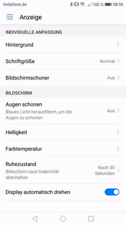 Displayeinstellungen und -eigenschaften des Honor 6C Pro