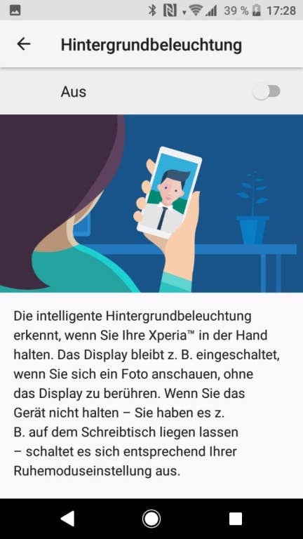 Display-Test des Sony Xperia XZ1 Compact