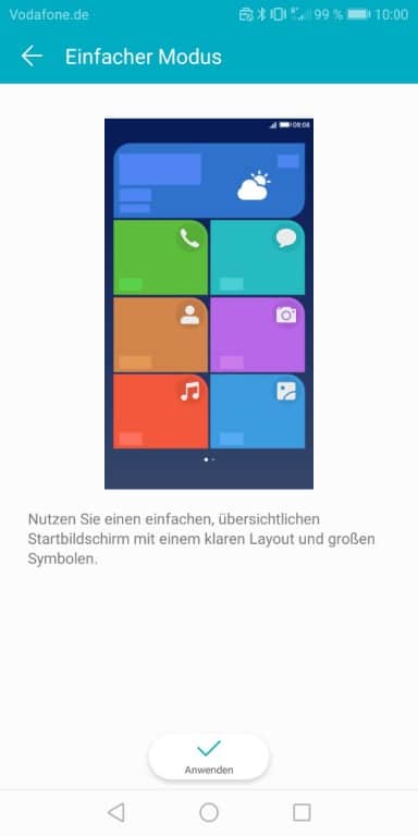 Displayyeigenschaften und -einstellungen des Honor View 10