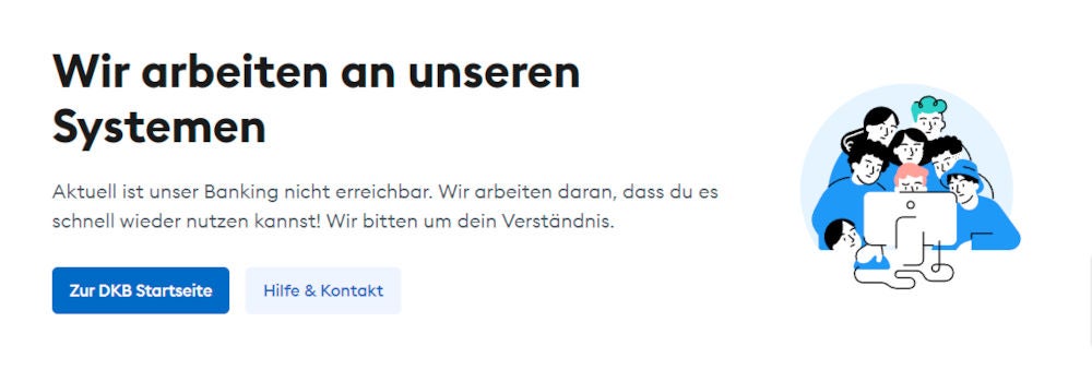 DKB mit Störung im Onlinebanking.