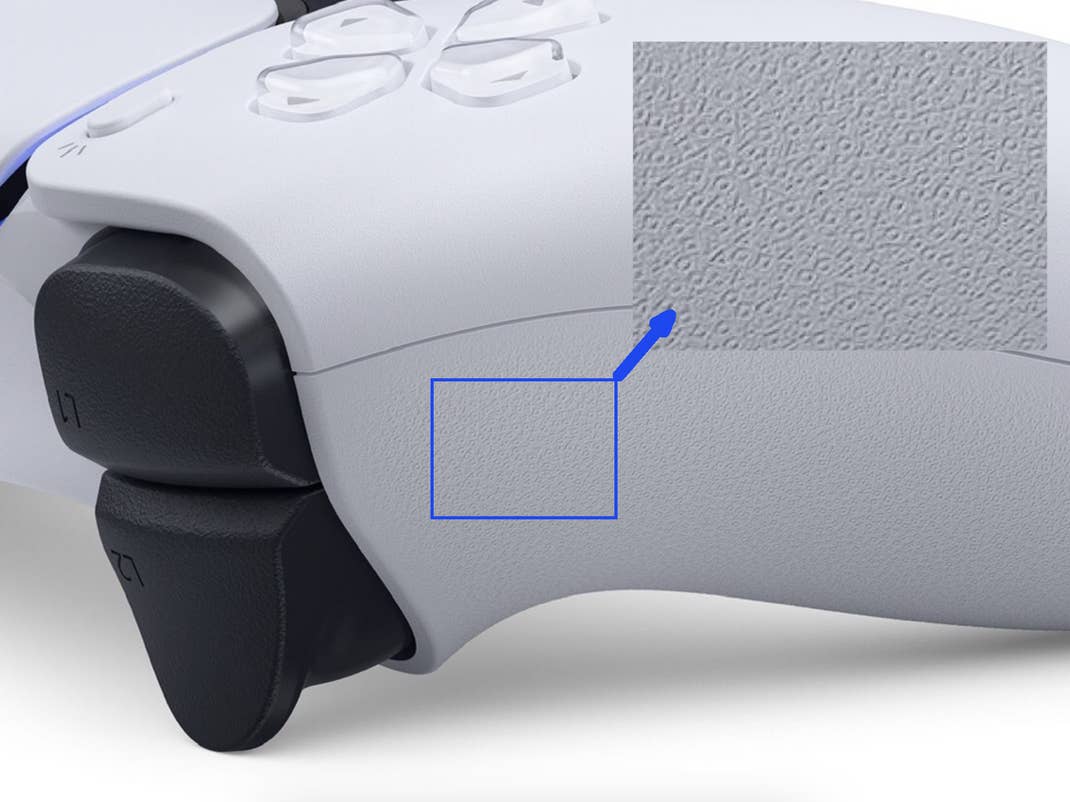DualSense-Controller für PlayStation 5 mit Details in der Struktur