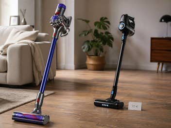 Dyson V8 und Koenic-Sauger von MediaMarkt für 70 Euro nebeneinander