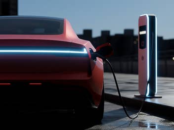 E-Auto an einer Ladesäule