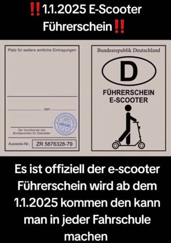 E-Scooter, Führerschein