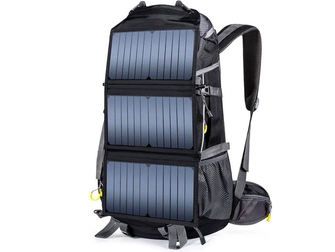 ECEEN Solarbetriebener Rucksack mit 20 Watt Solarladegerät