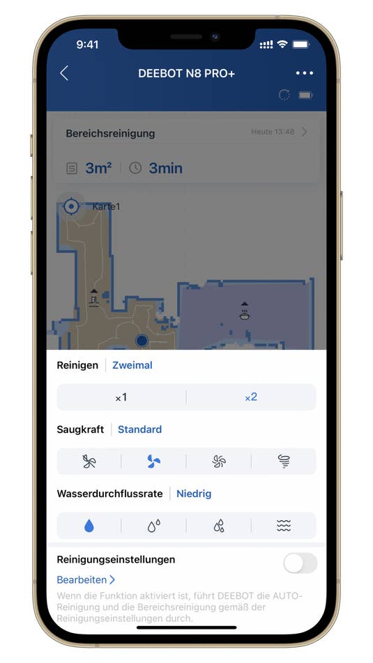 Die App der Ecovacs Deebot N8 Serie 