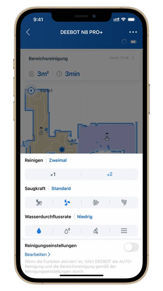 Die App der Ecovacs Deebot N8 Serie