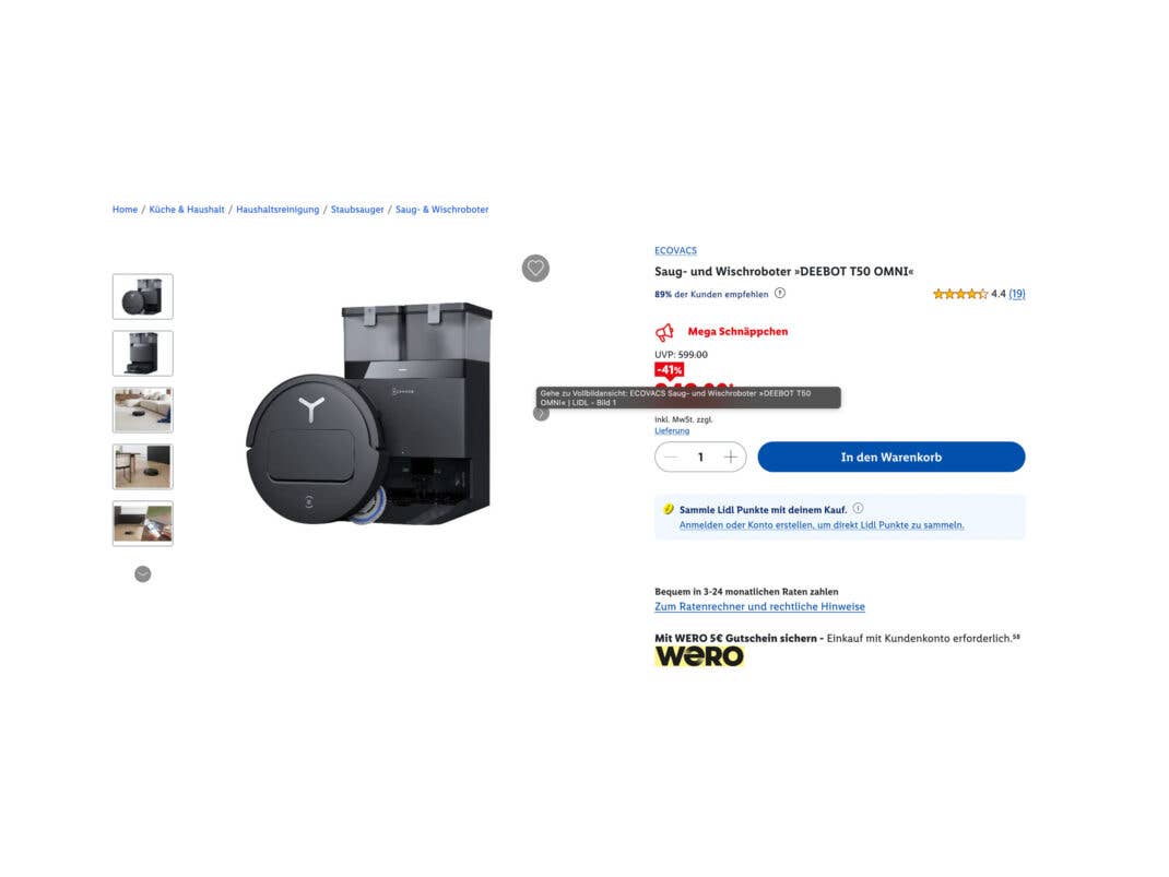 Ecovacs-Saugroboter bei Lidl